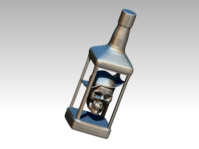 JD bottle skull pendant 3D print model