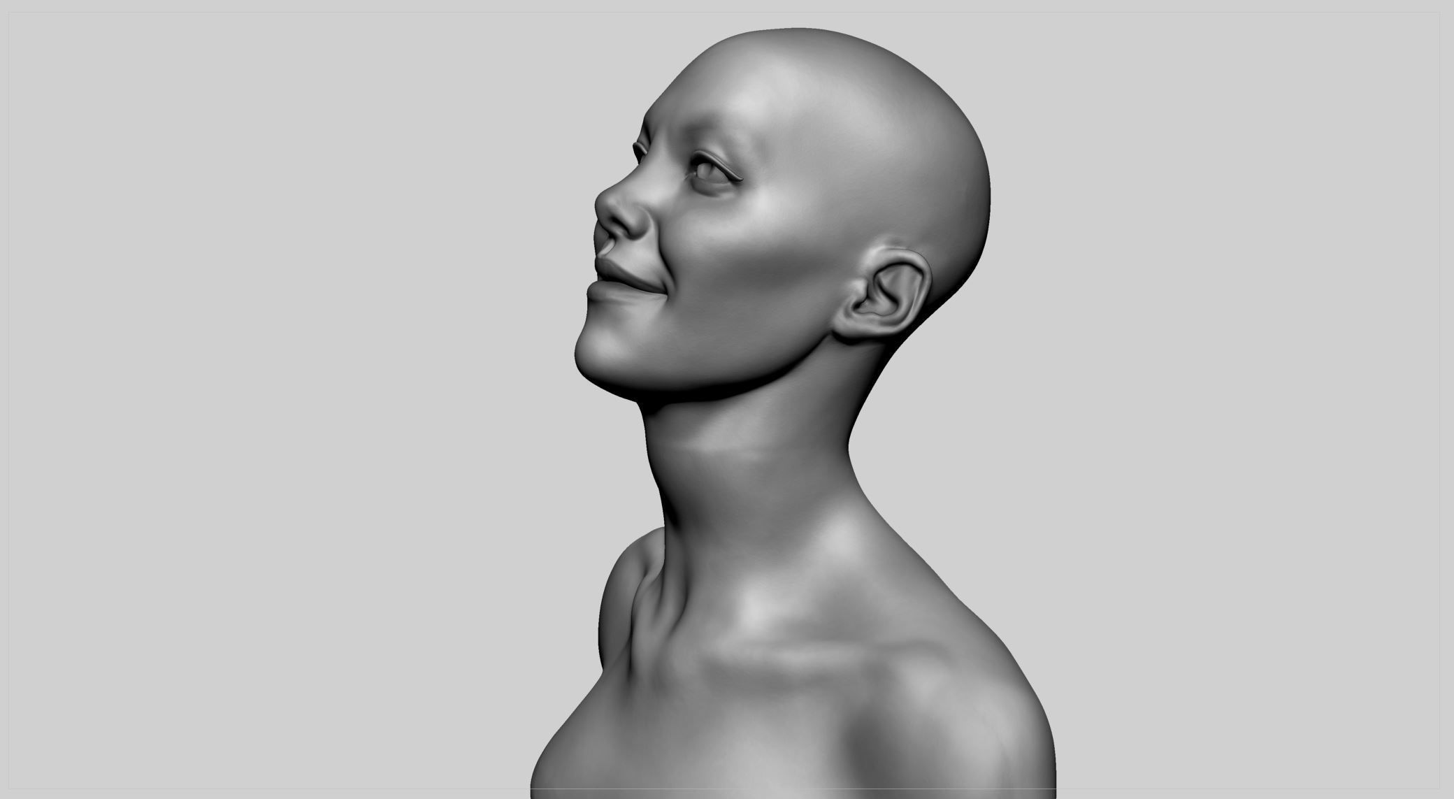 Female Head v10 3D model_2