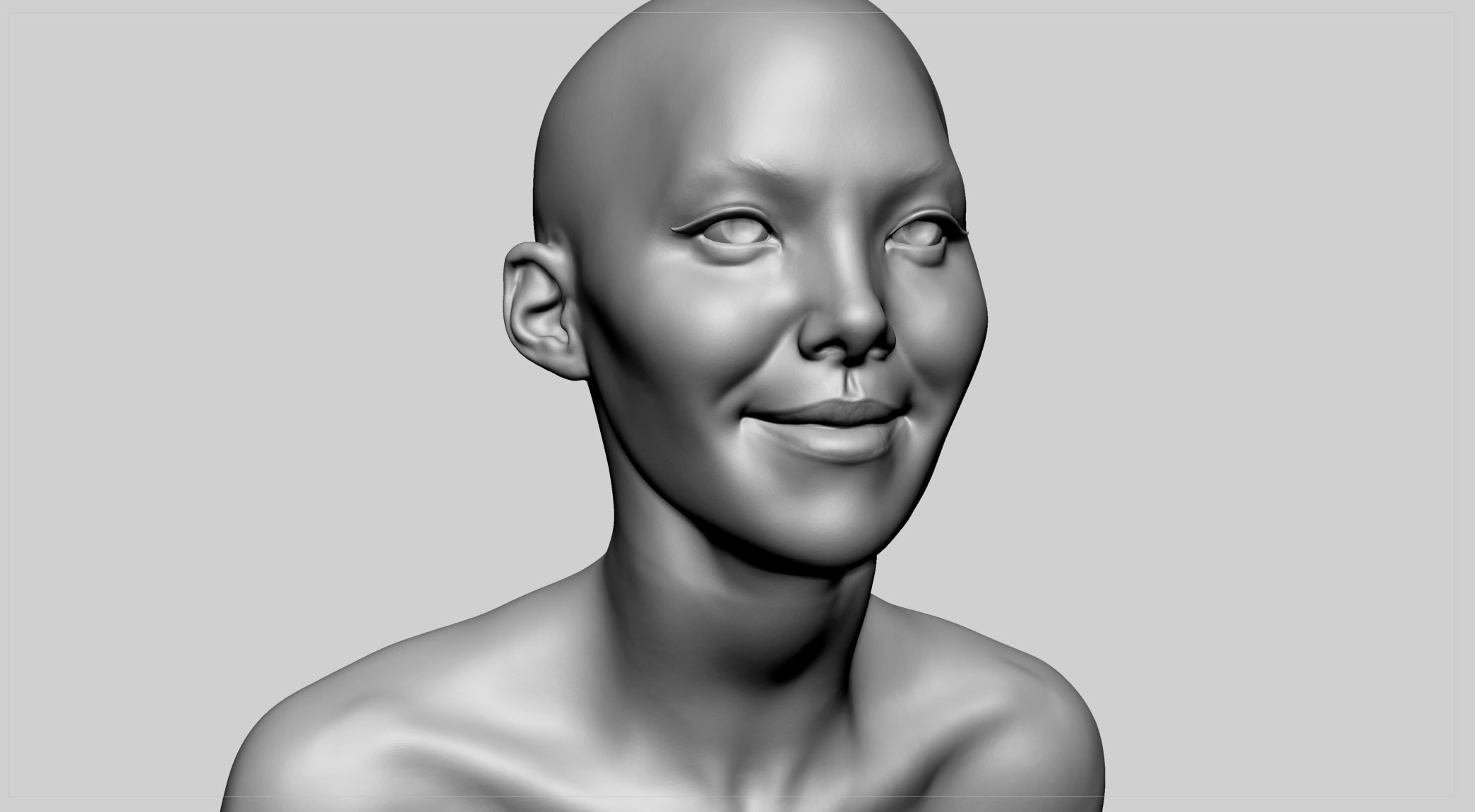 Female Head v10 3D model_9