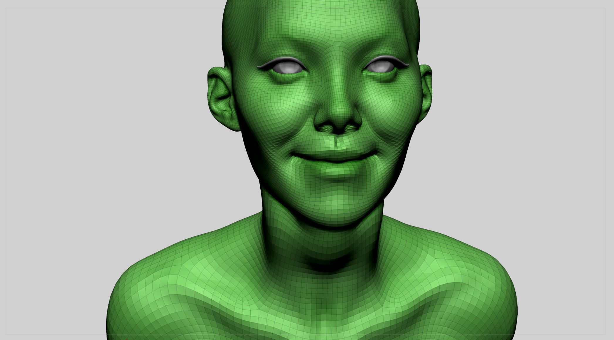 Female Head v10 3D model_7