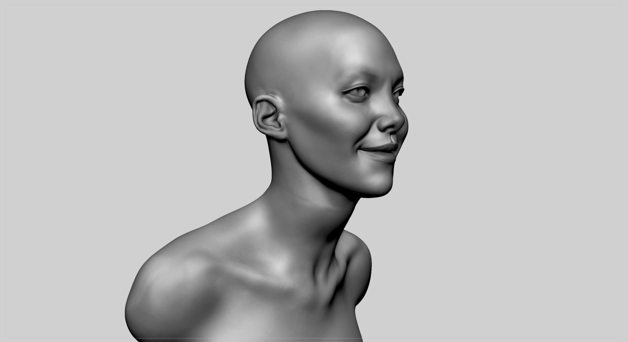 Female Head v10 3D model_1