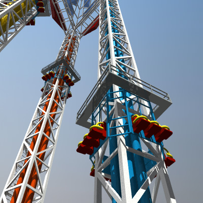 Tower of Power Theme Park Ride 3D model_1