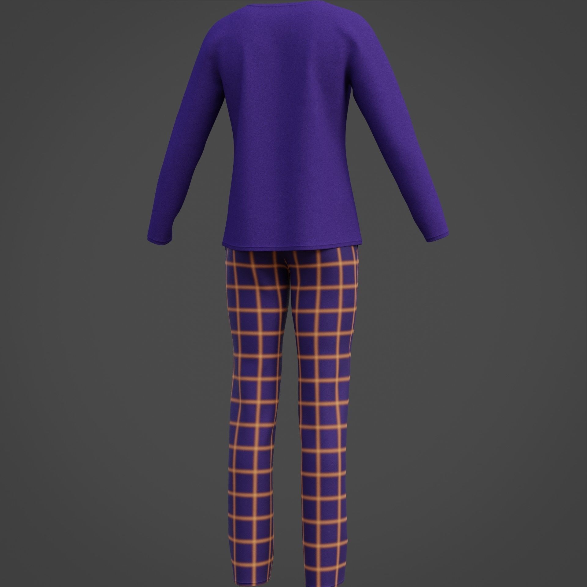 Male casual outfit -  Pyjamas 3D model_10