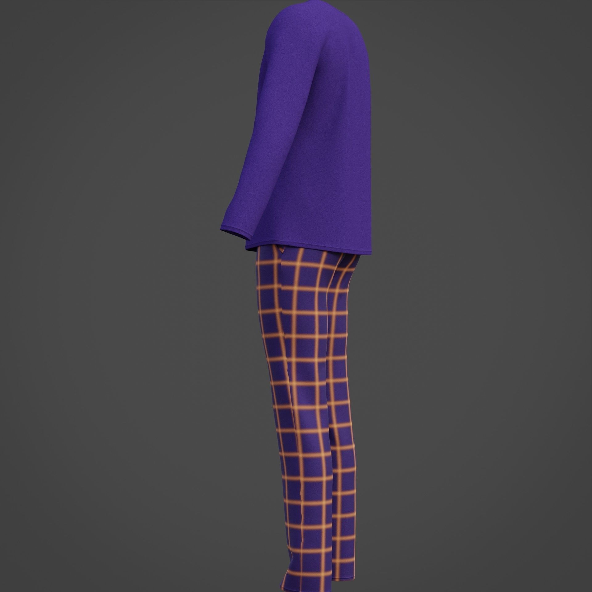 Male casual outfit -  Pyjamas 3D model_15