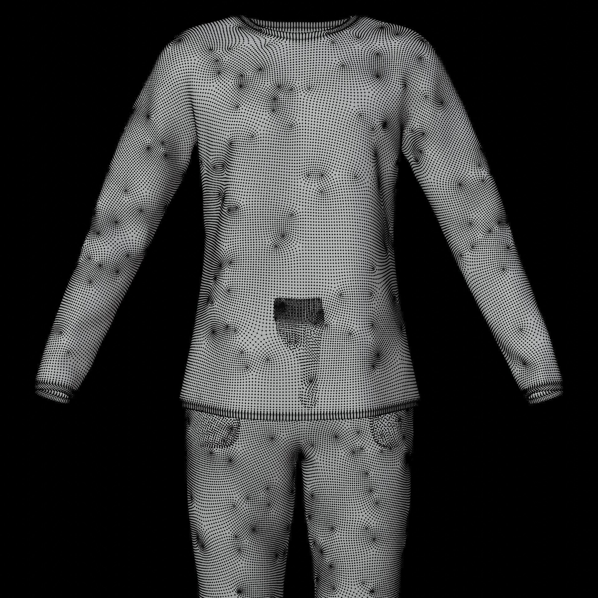 Male casual outfit -  Pyjamas 3D model_21