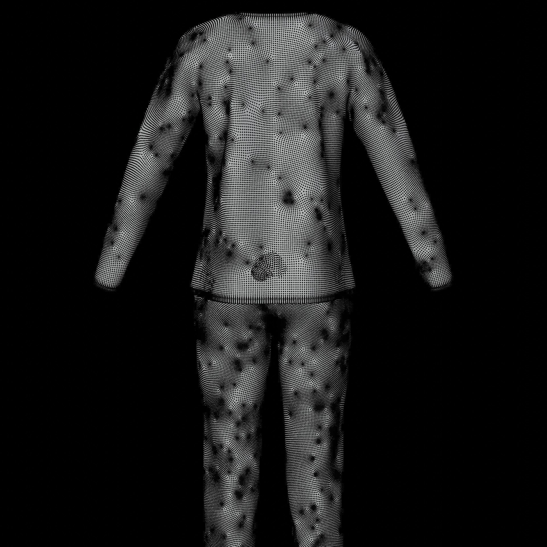 Male casual outfit -  Pyjamas 3D model_23