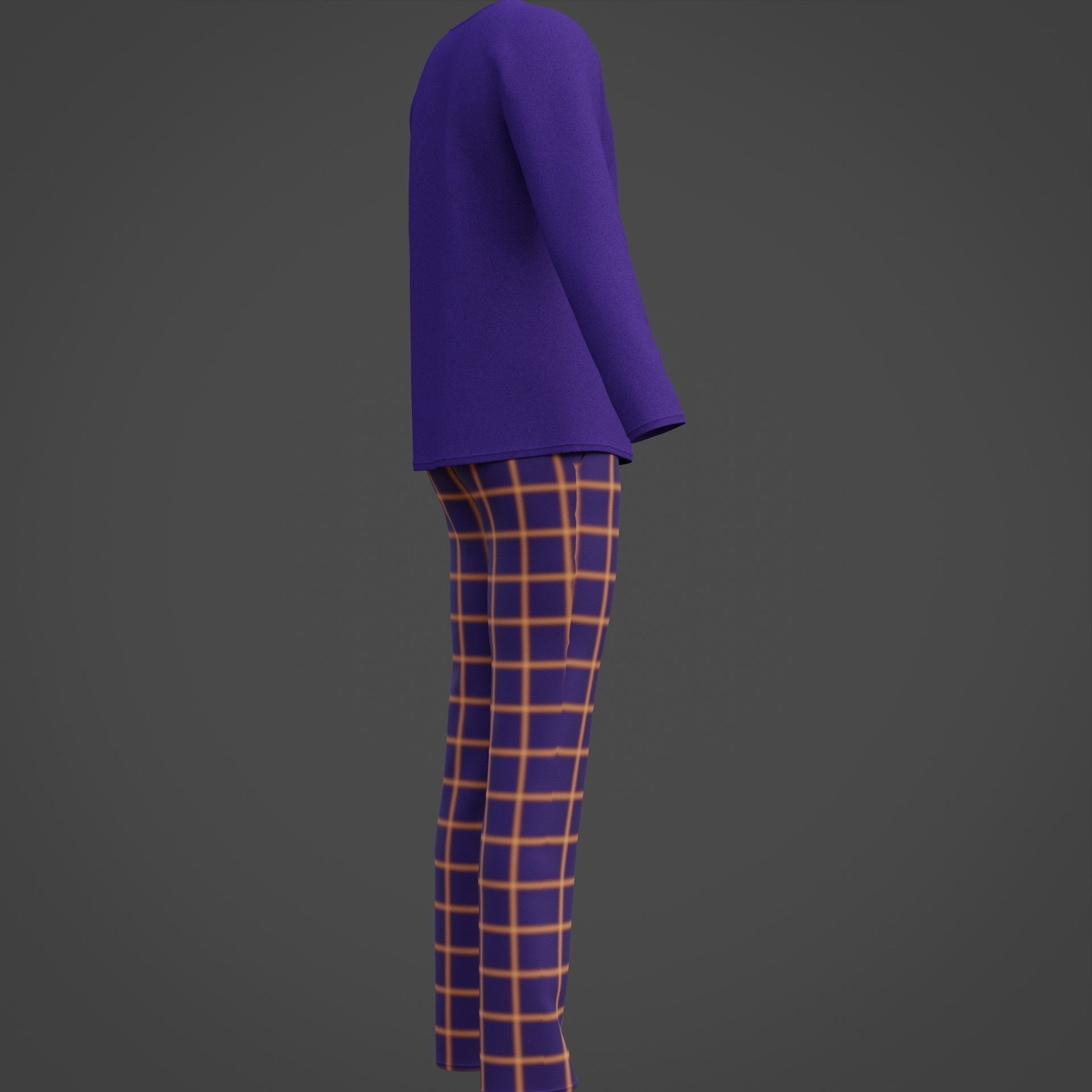 Male casual outfit -  Pyjamas 3D model_8