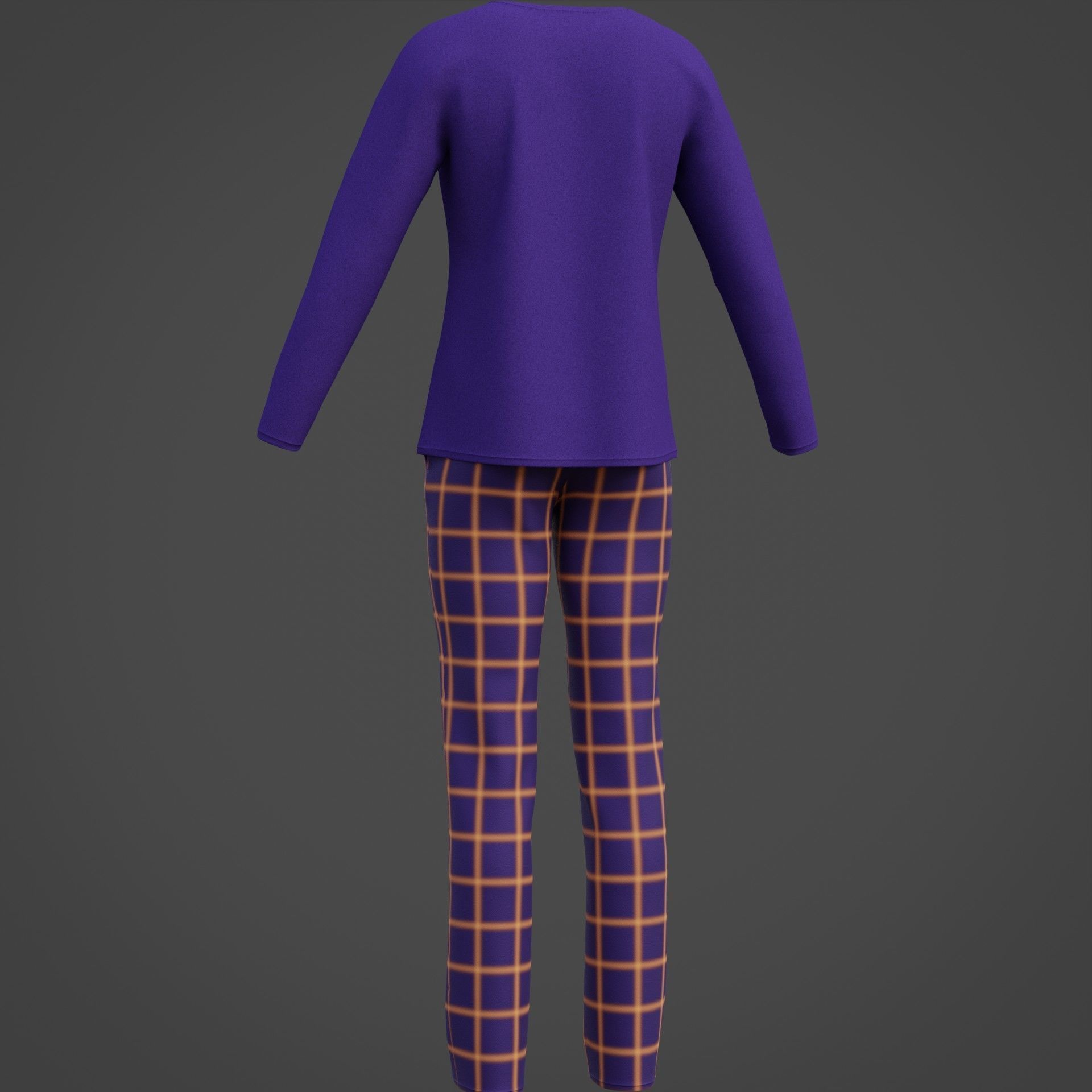 Male casual outfit -  Pyjamas 3D model_11