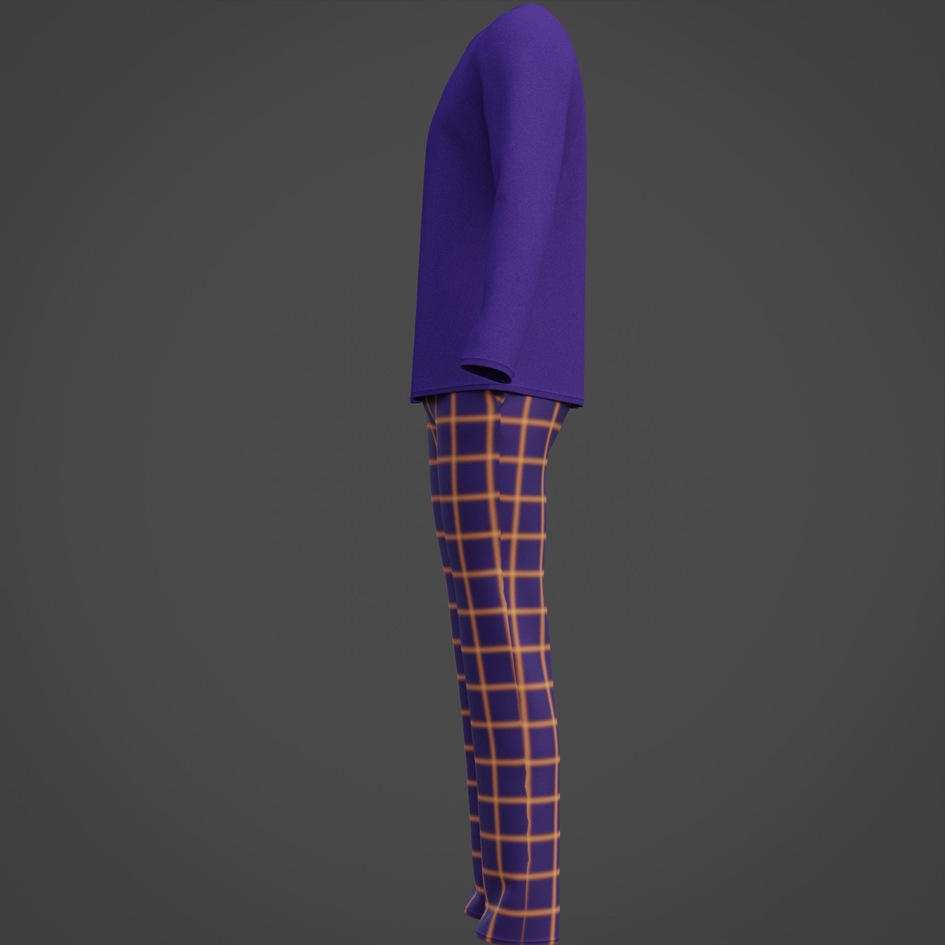 Male casual outfit -  Pyjamas 3D model_16