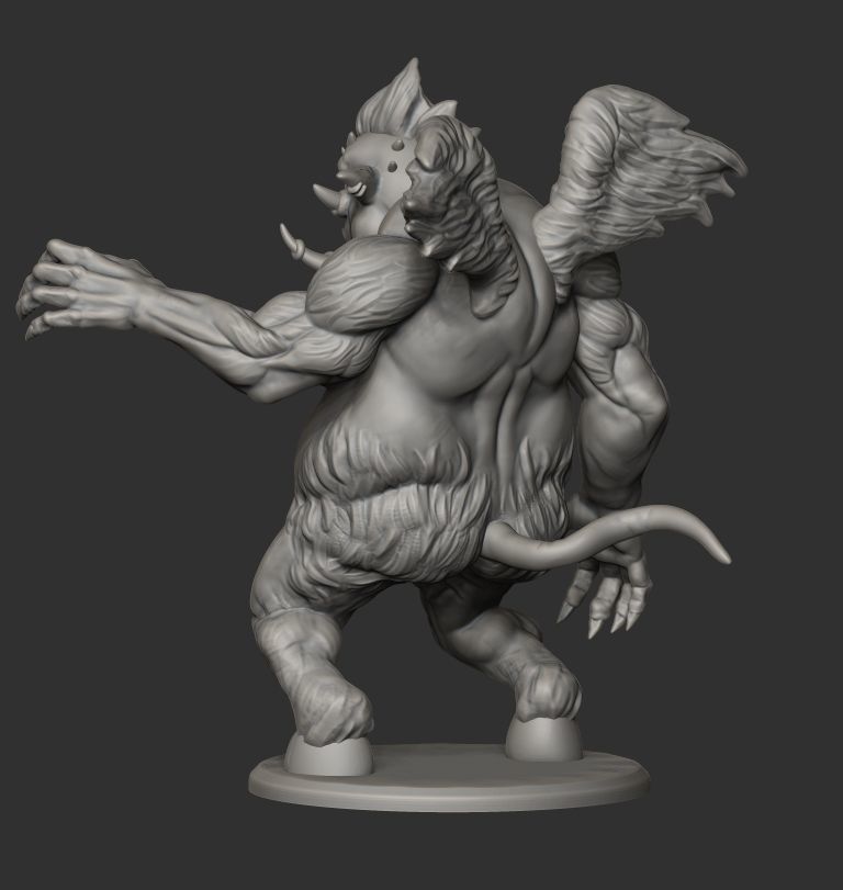 Nalfeshnee DnD monster miniature 3d print model 3D print model_3