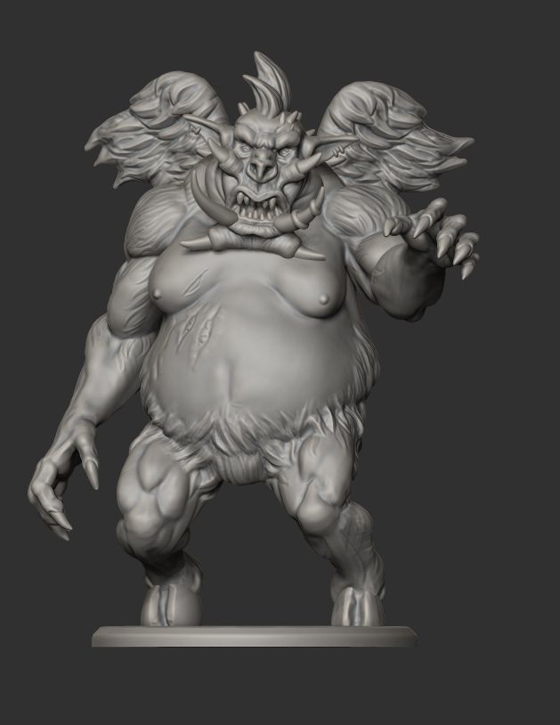 Nalfeshnee DnD monster miniature 3d print model 3D print model_2