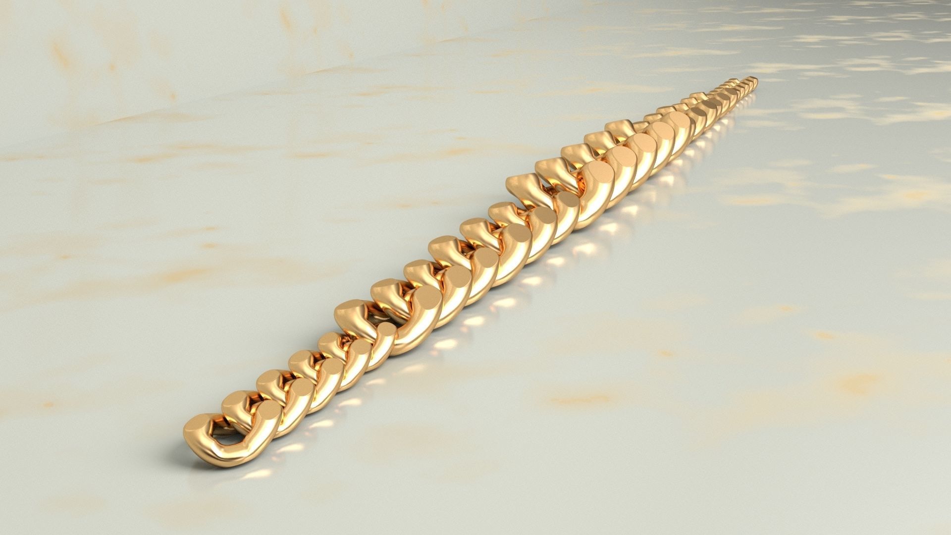 Miami Cuban Chain Necklace or Bracelet new model 3D print model_5