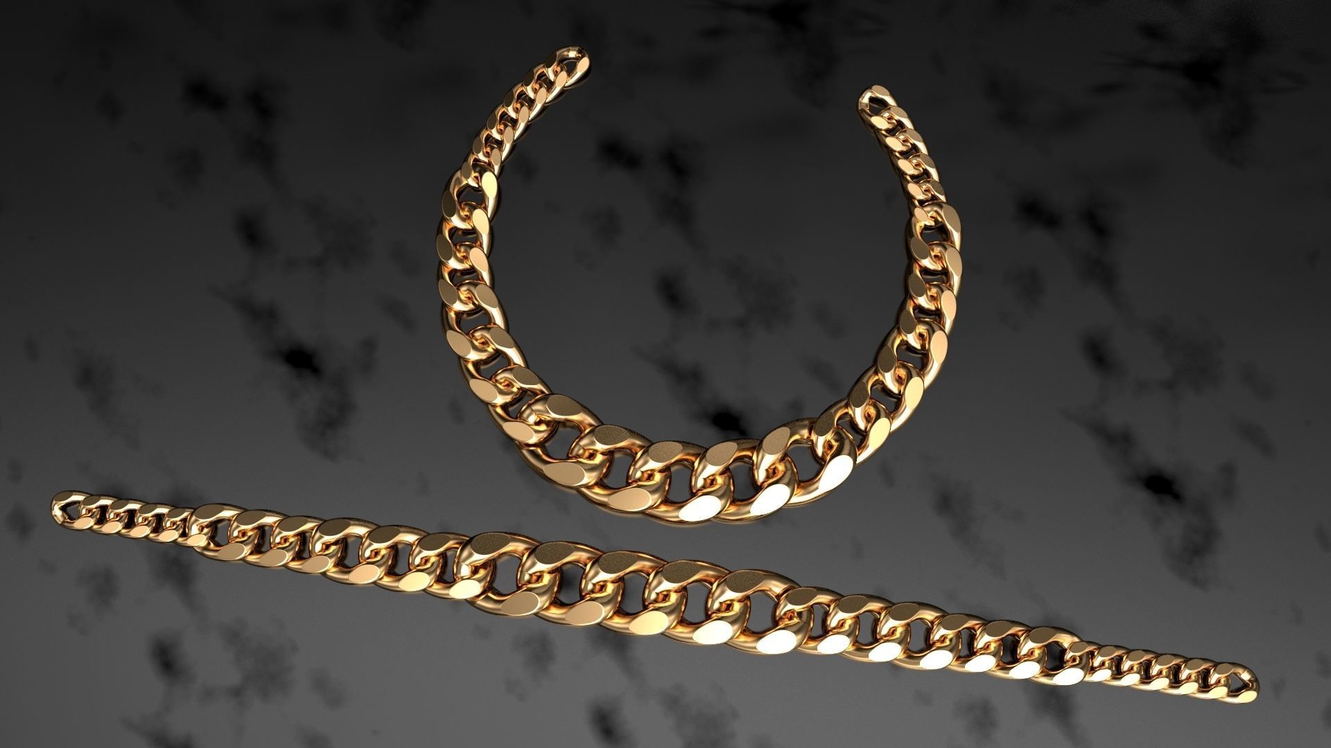 Miami Cuban Chain Necklace or Bracelet new model 3D print model_1