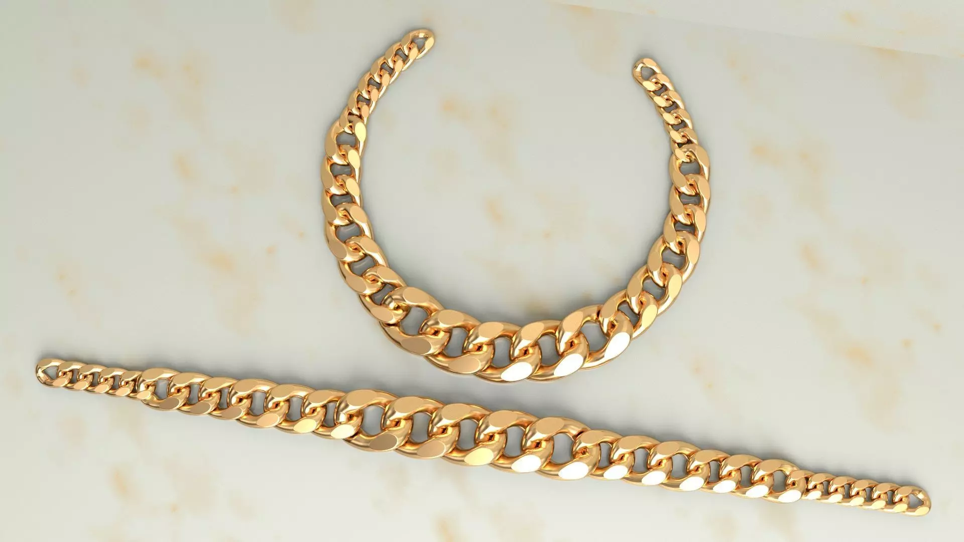 Miami Cuban Chain Necklace or Bracelet new model 3D print model_0