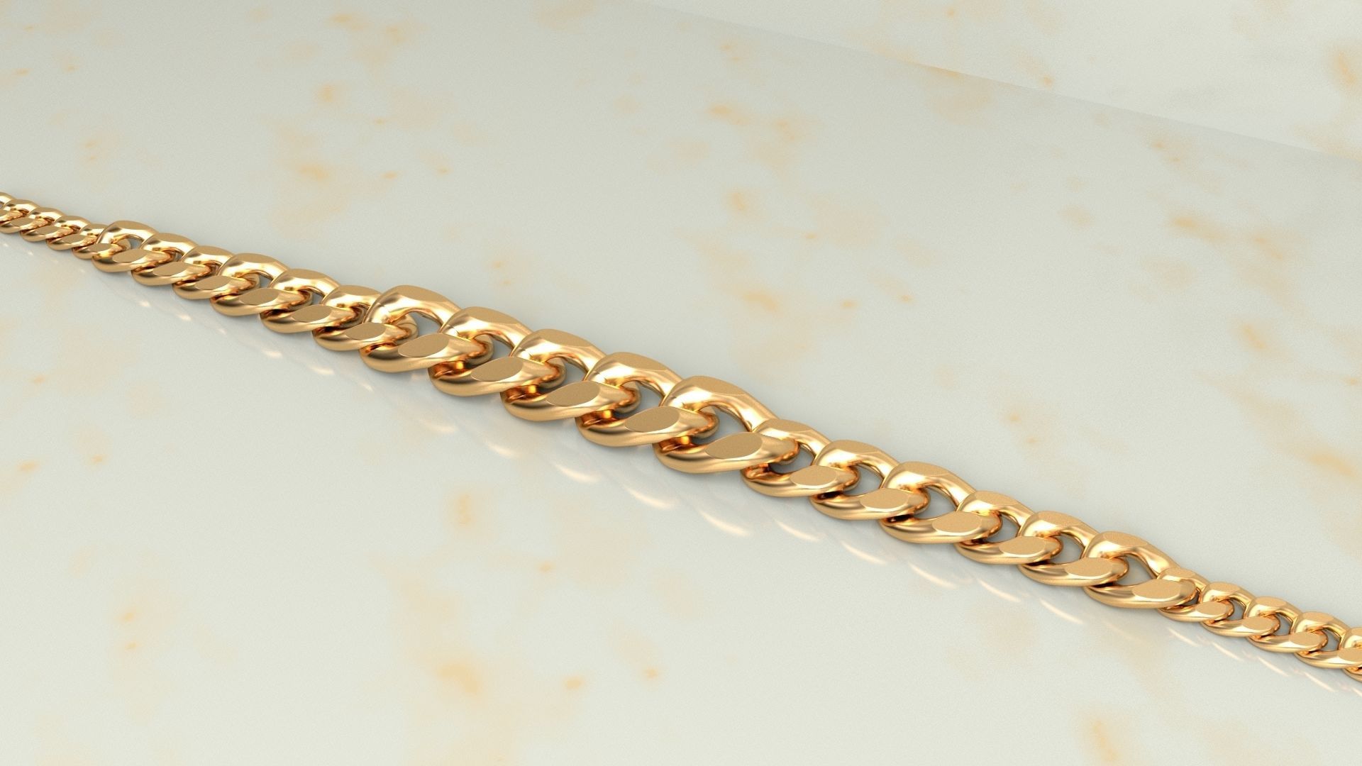 Miami Cuban Chain Necklace or Bracelet new model 3D print model_4