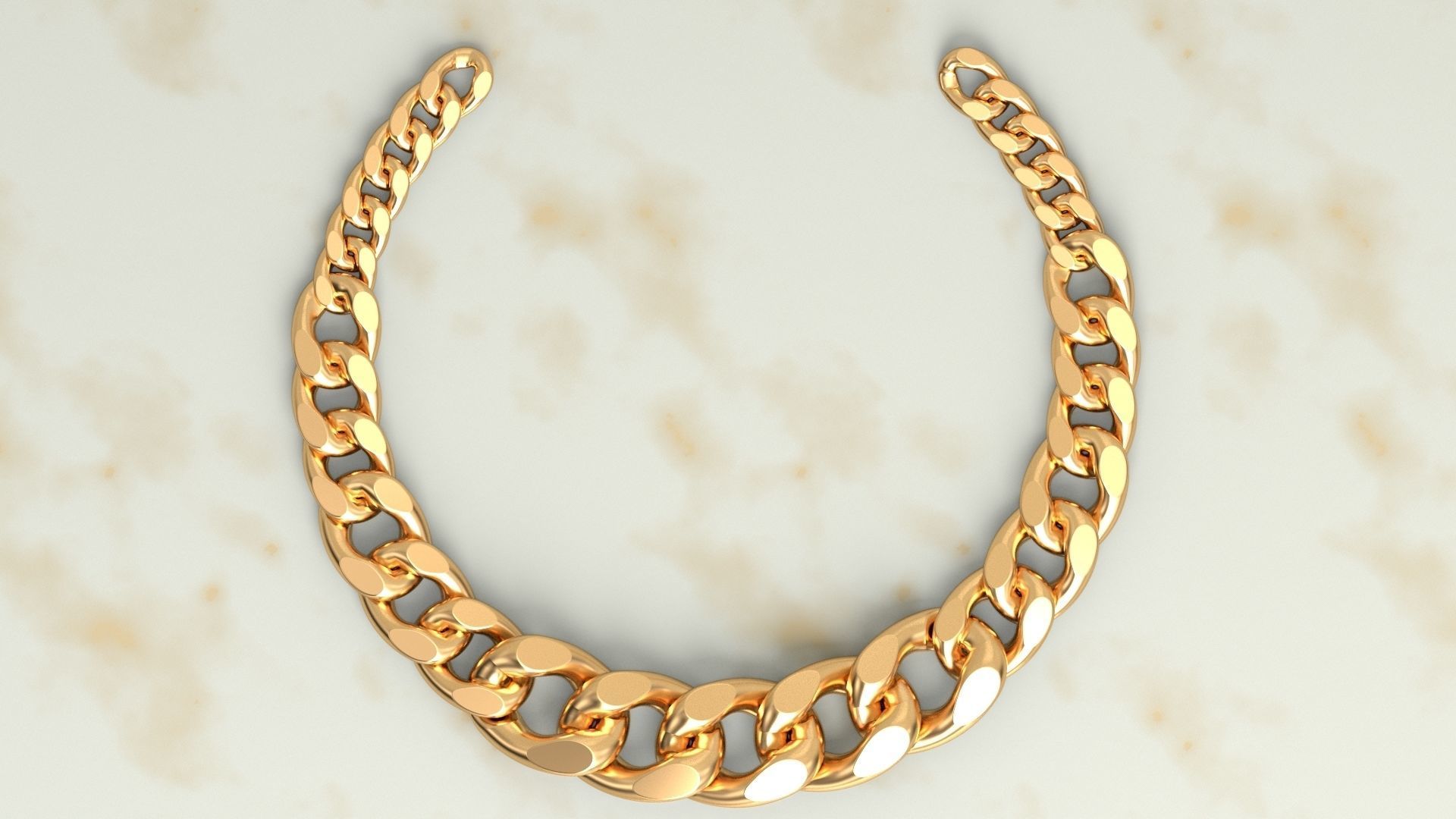 Miami Cuban Chain Necklace or Bracelet new model 3D print model_2