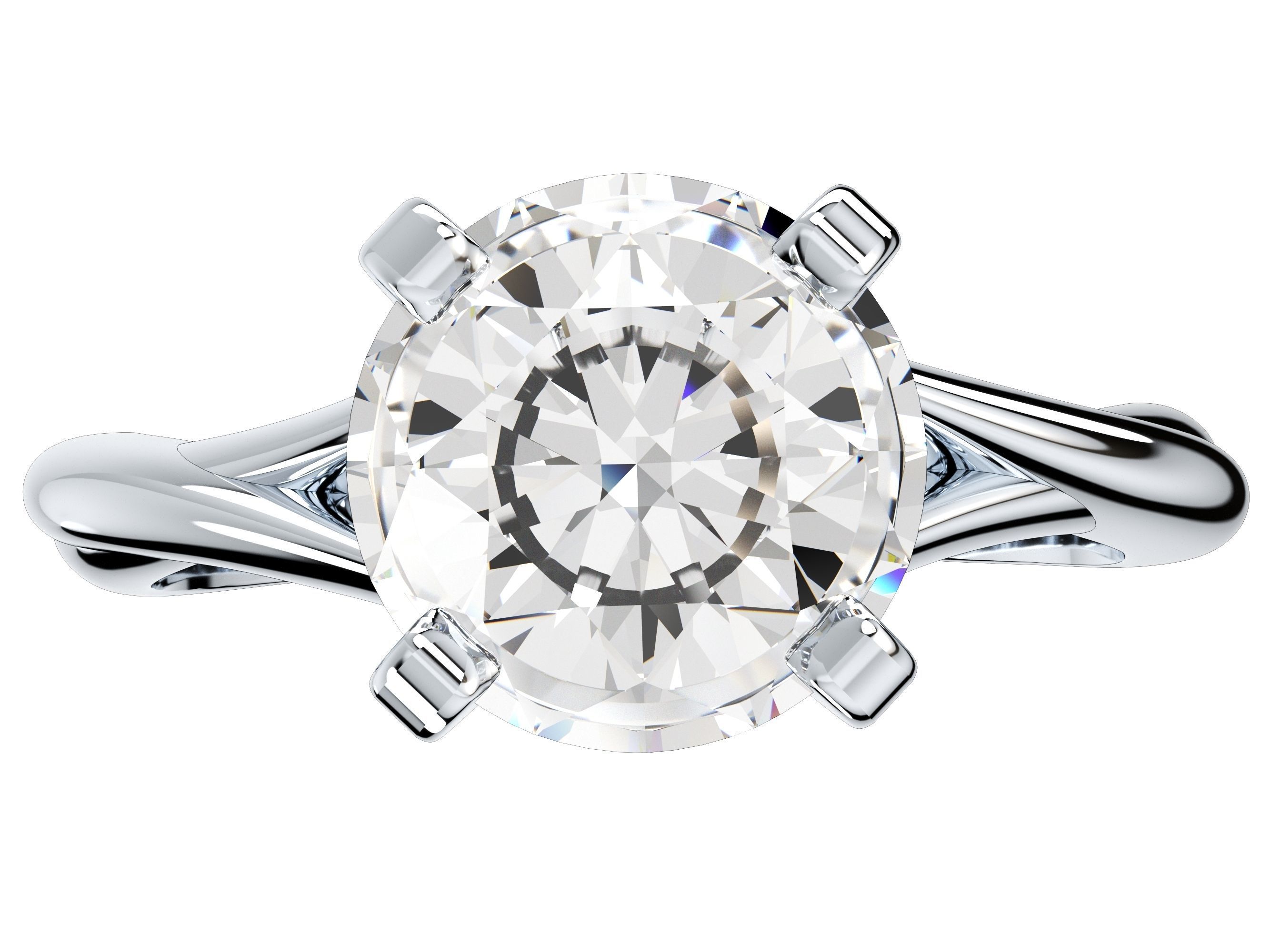 Twisted Engagement Solitaire Ring 3D CAD Design-O11031 3D print model_5