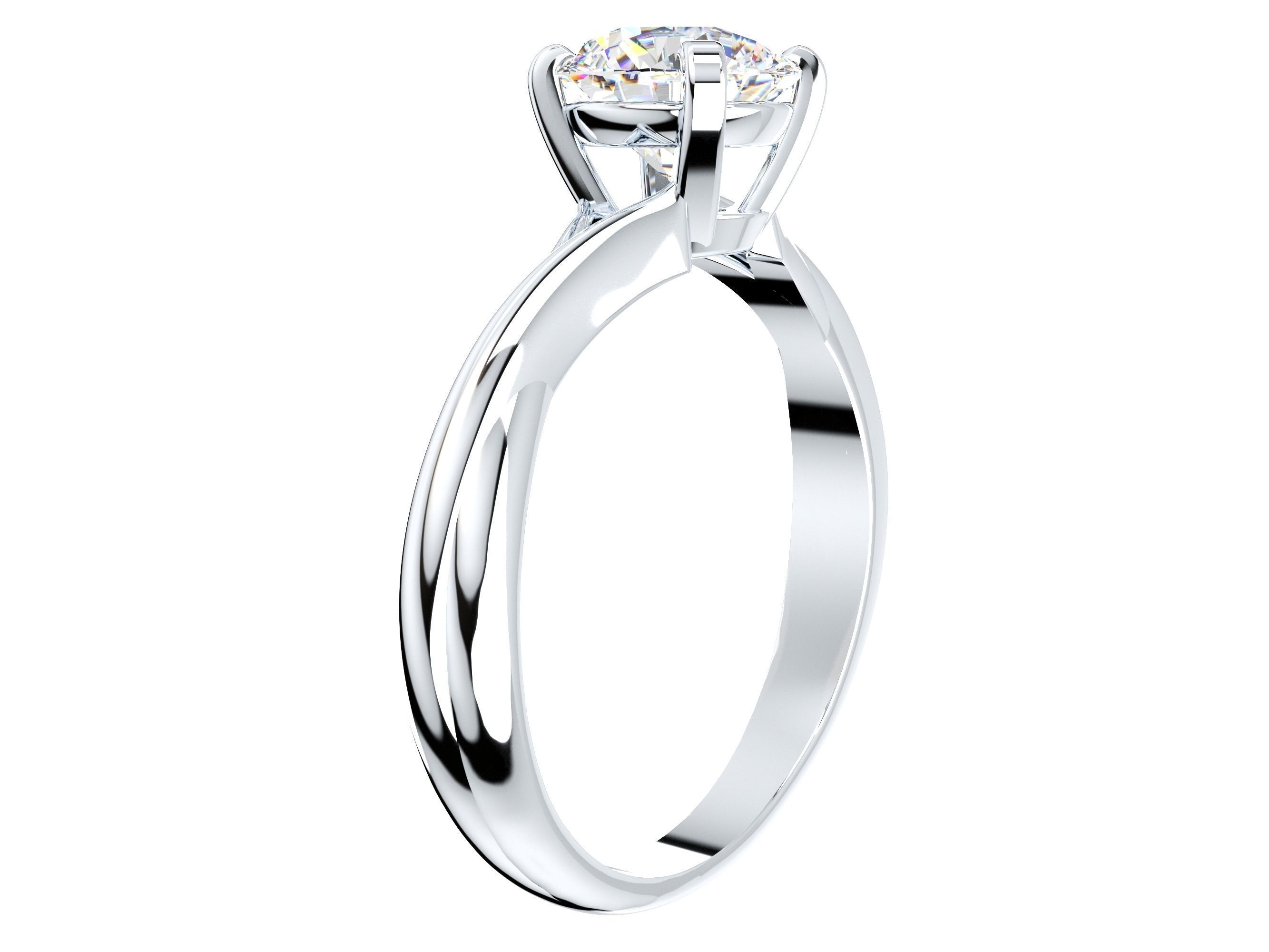 Twisted Engagement Solitaire Ring 3D CAD Design-O11031 3D print model_4