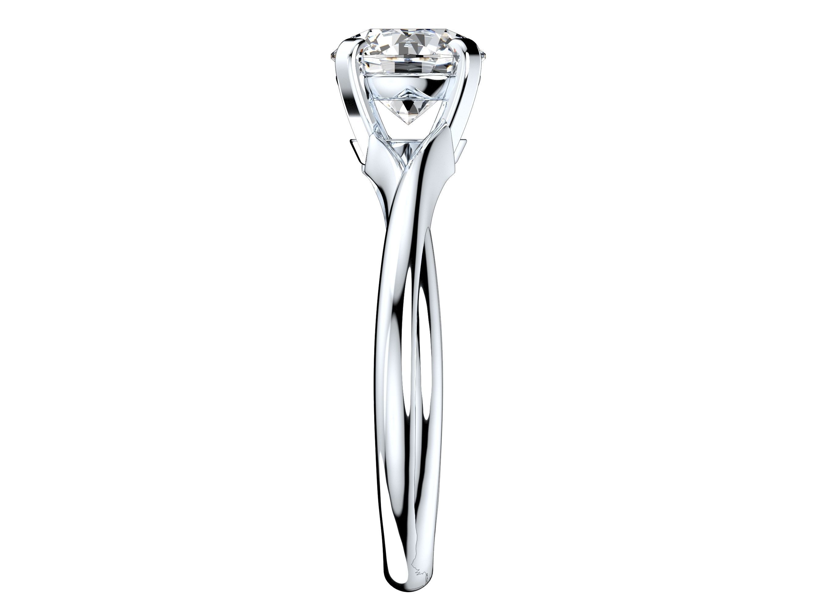 Twisted Engagement Solitaire Ring 3D CAD Design-O11031 3D print model_9