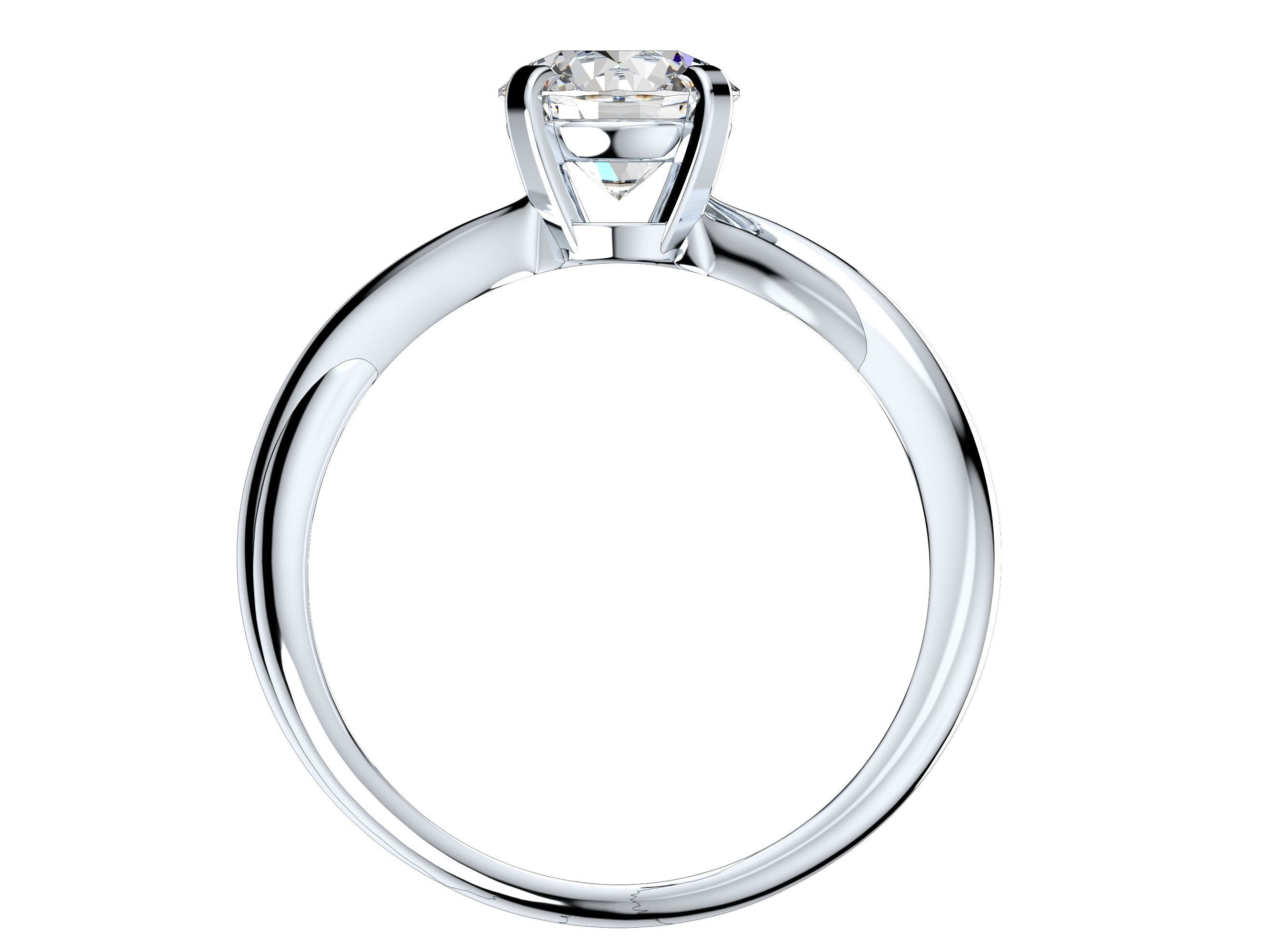 Twisted Engagement Solitaire Ring 3D CAD Design-O11031 3D print model_8