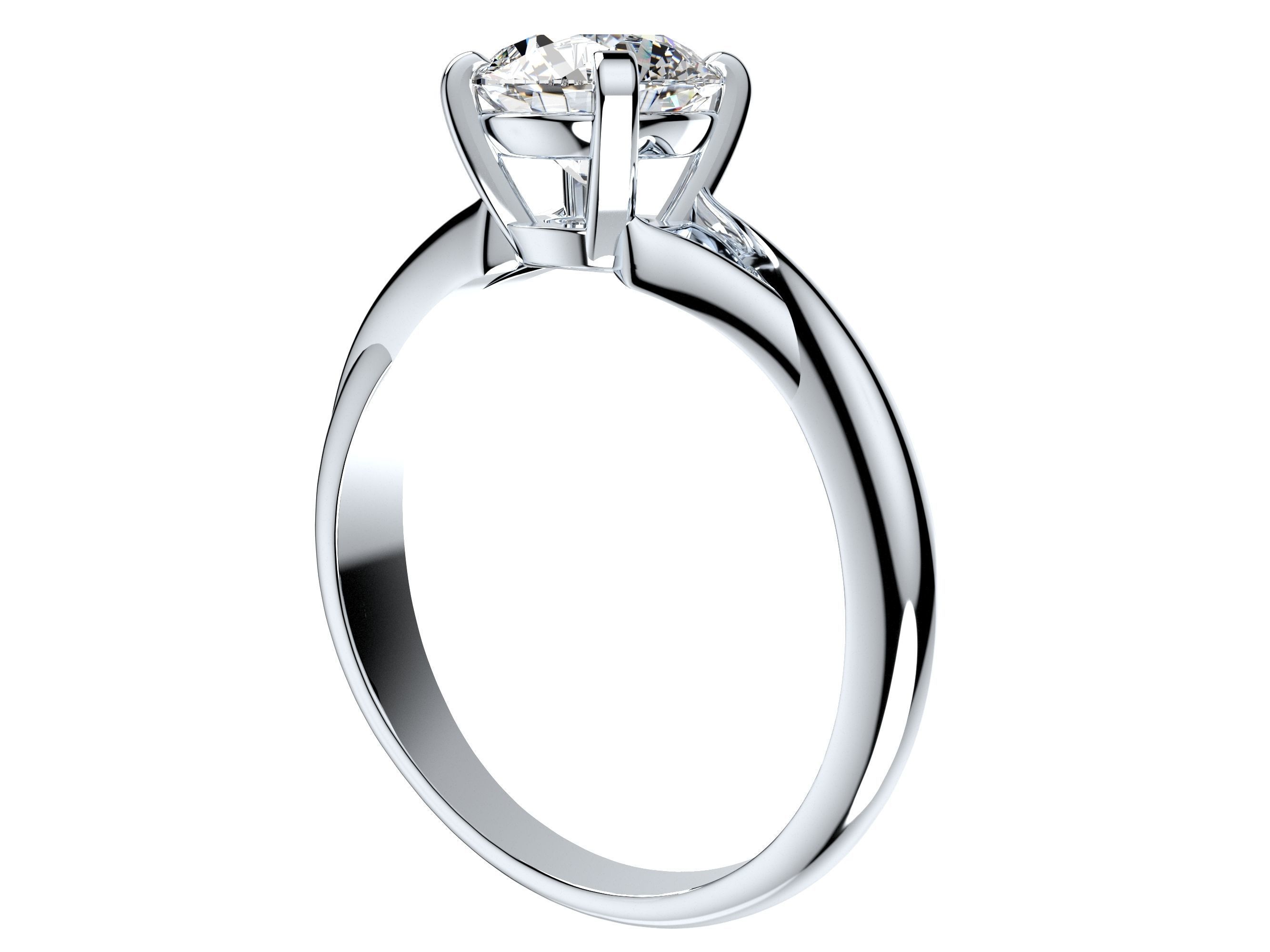 Twisted Engagement Solitaire Ring 3D CAD Design-O11031 3D print model_7