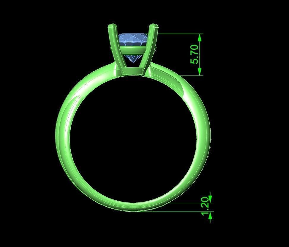 Twisted Engagement Solitaire Ring 3D CAD Design-O11031 3D print model_13