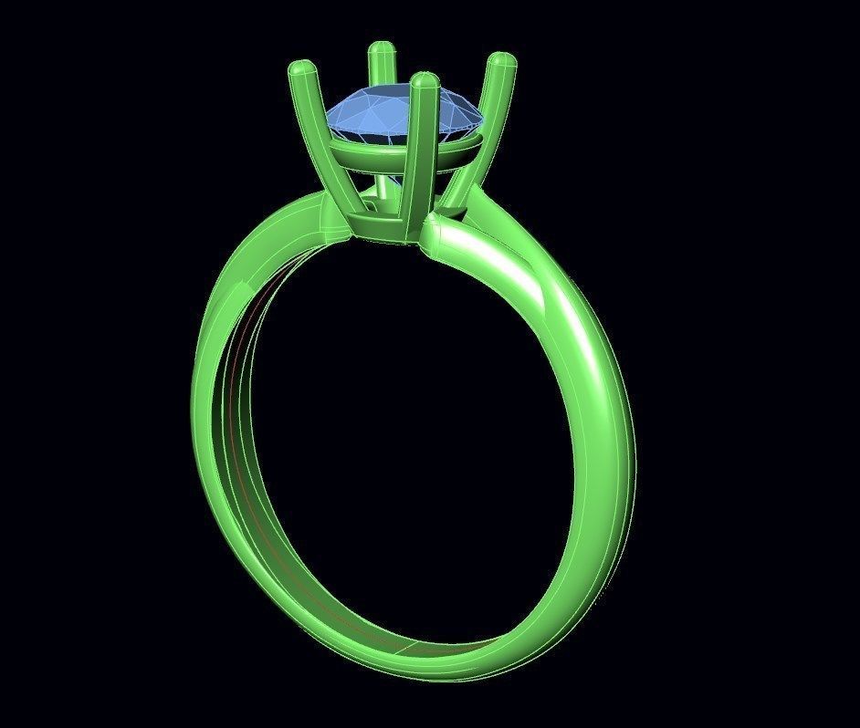 Twisted Engagement Solitaire Ring 3D CAD Design-O11031 3D print model_17
