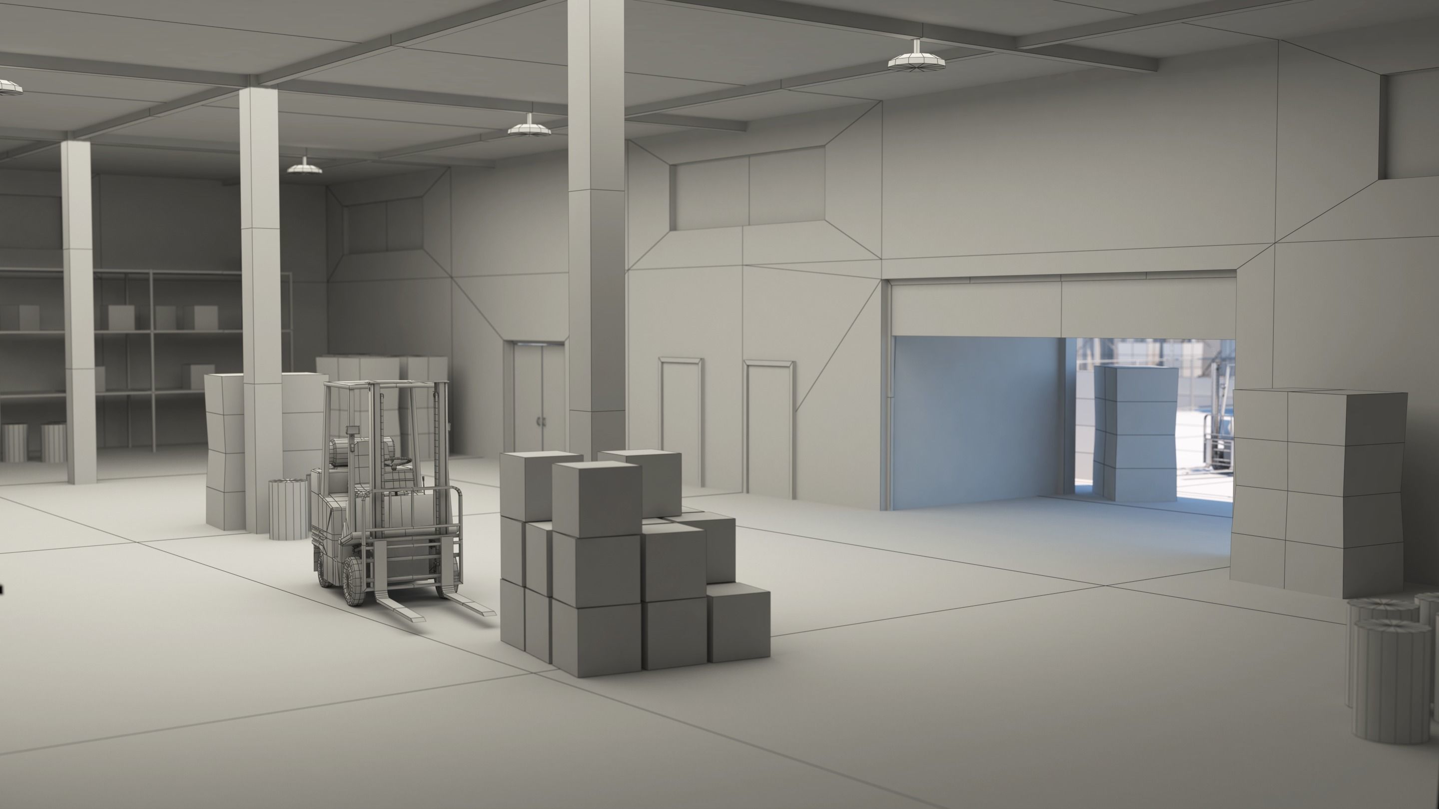 Factory Complex - Scene Low-poly 3D model_9