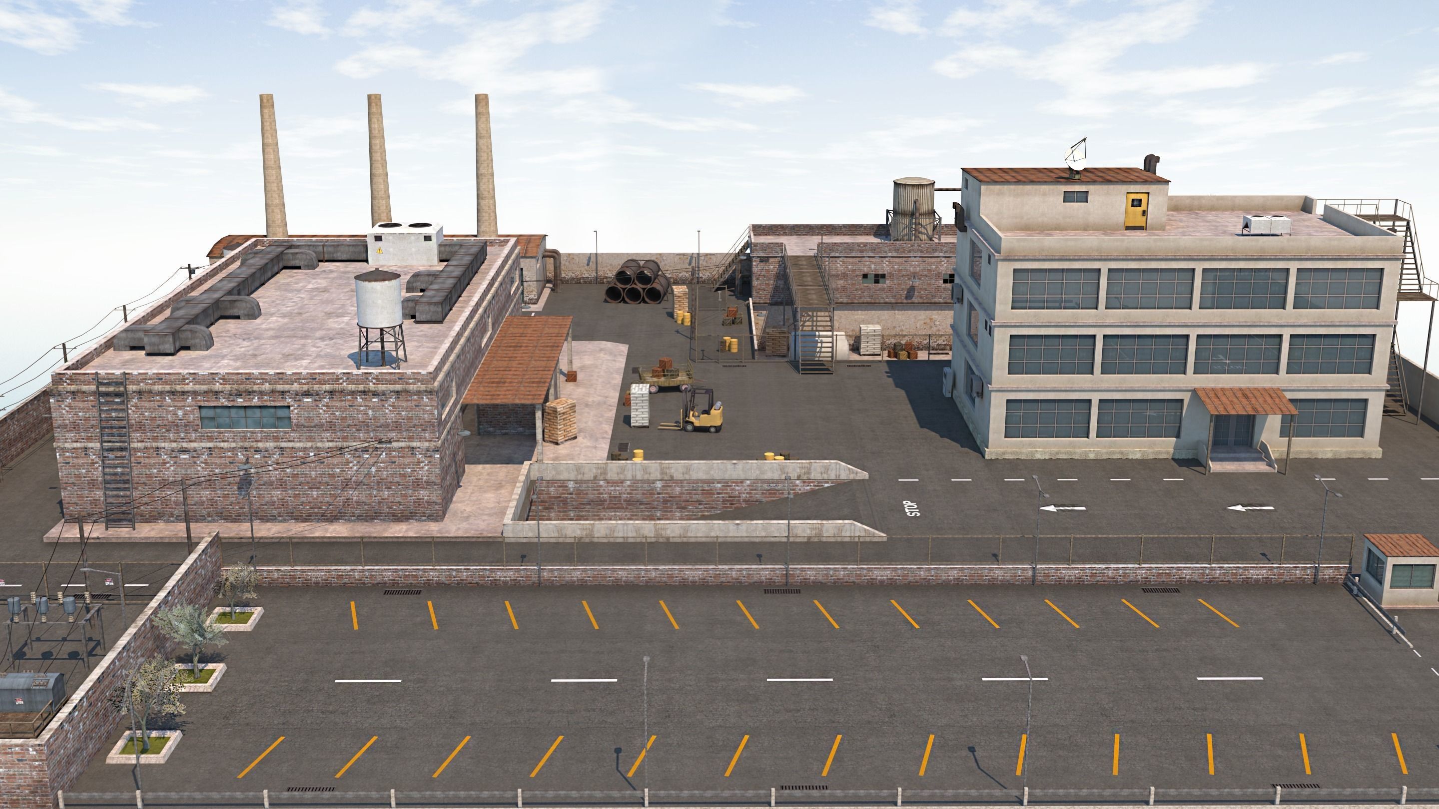 Factory Complex - Scene Low-poly 3D model_2