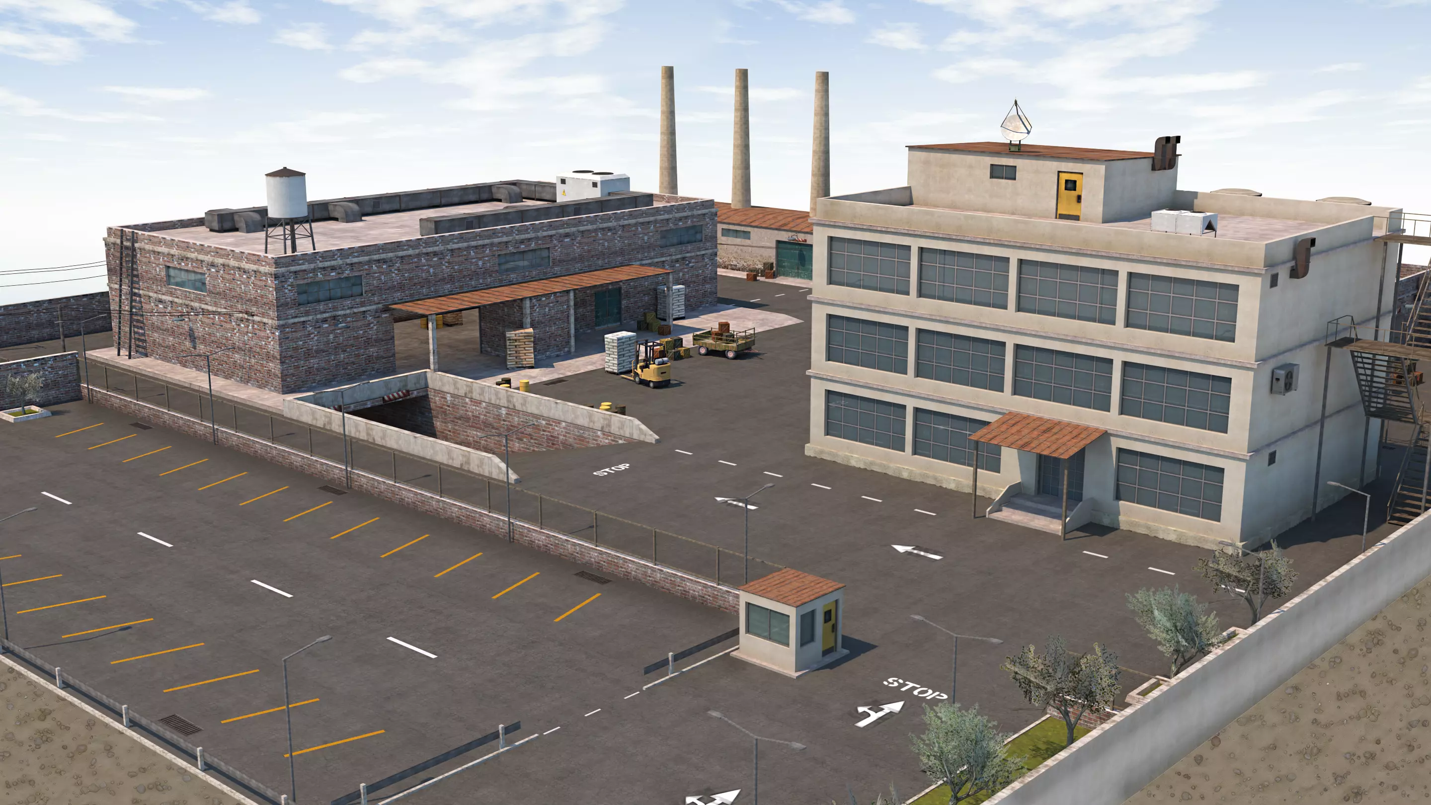 Factory Complex - Scene Low-poly 3D model_0