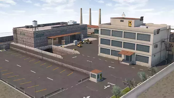 Factory Complex - Scene Low-poly 3D model