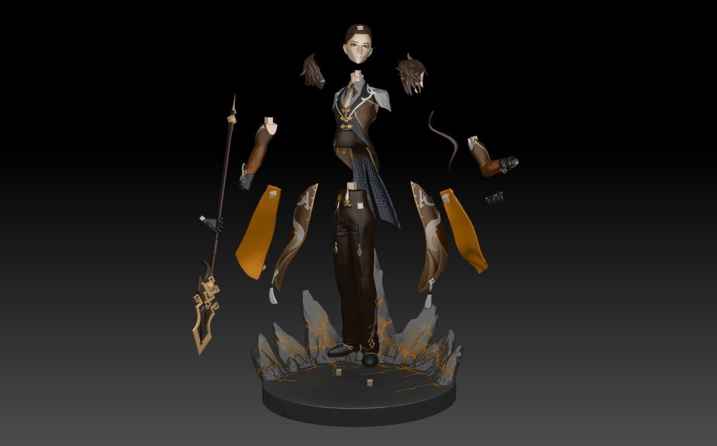 Zhongli - Genshin Impact 3D print model_8