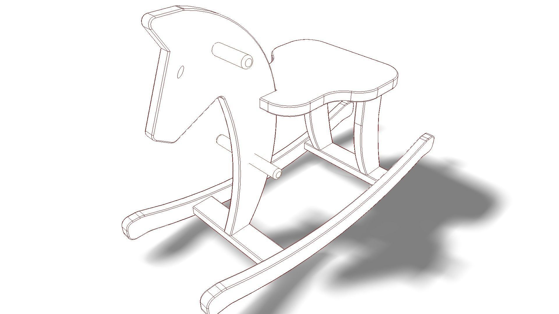 WOODEN SWING HORSE 3D model_5