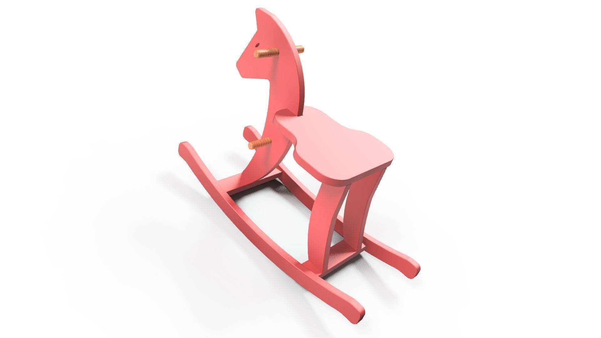 WOODEN SWING HORSE 3D model_3