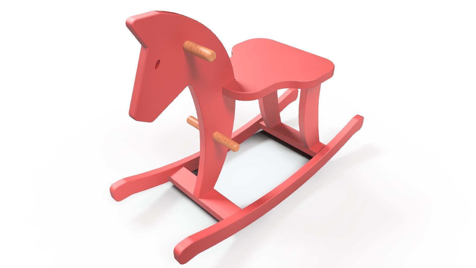 WOODEN SWING HORSE 3D model_4