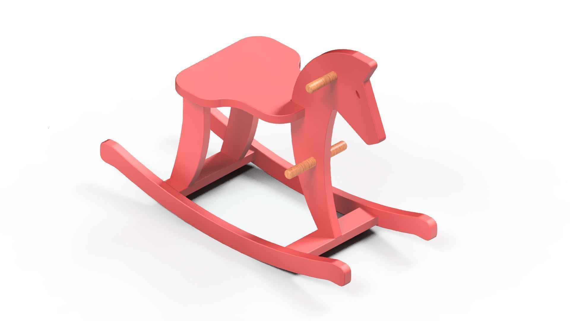 WOODEN SWING HORSE 3D model_1