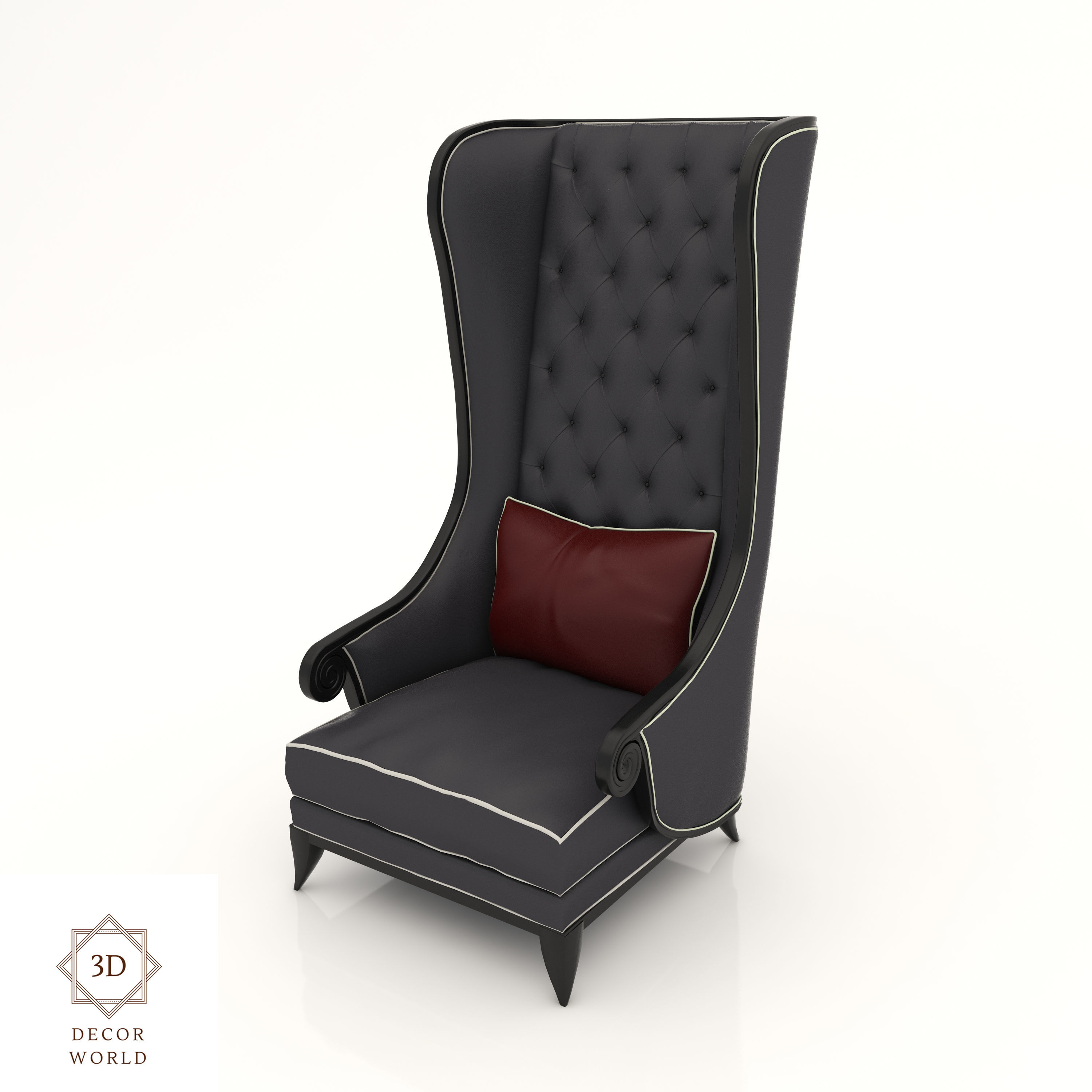 Interior Sofa Armchair 16 3D model_2