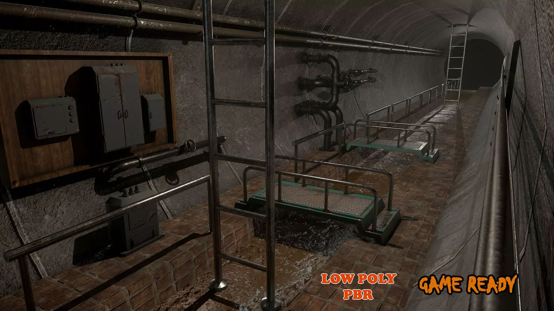 Modular Sewers PBR Low-poly 3D model