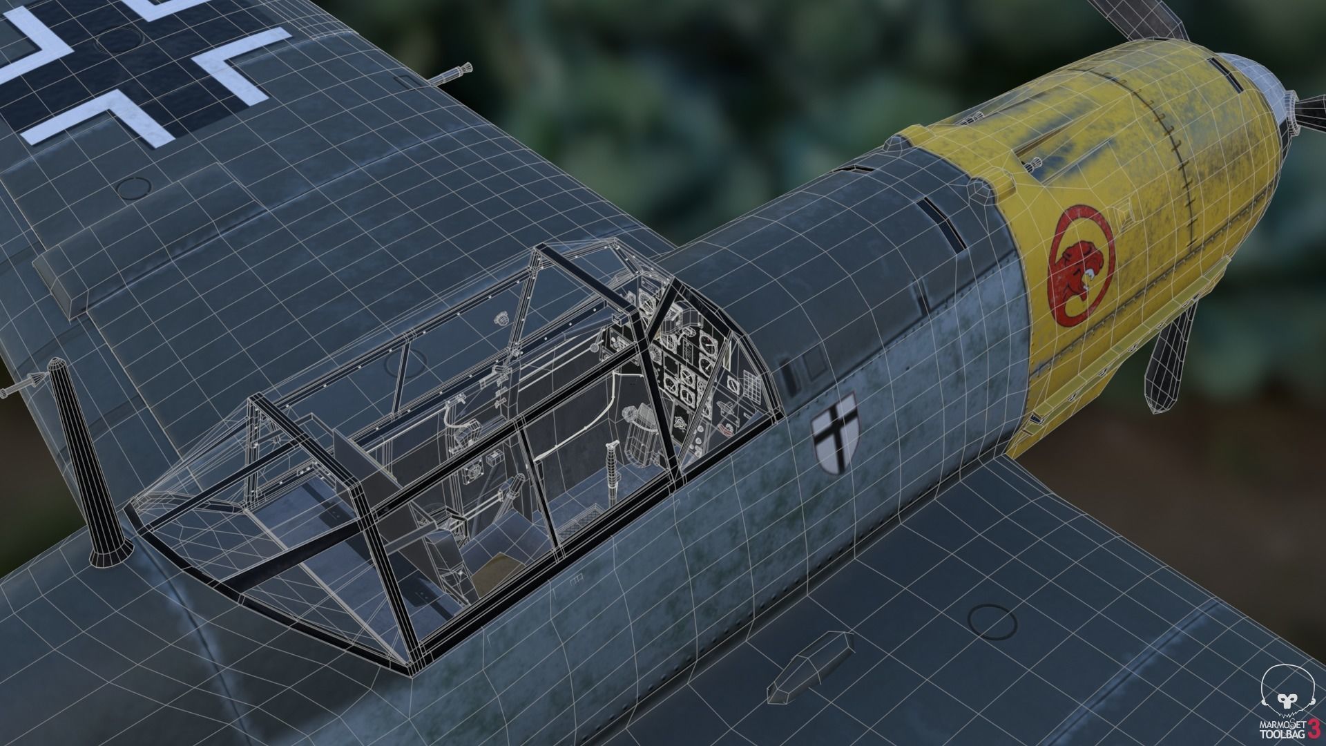 BF-109 E propeller plane 3D model_16