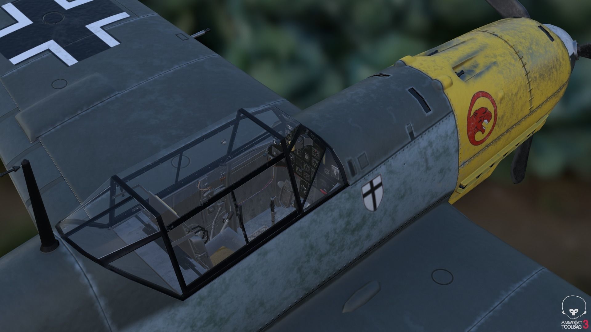 BF-109 E propeller plane 3D model_15