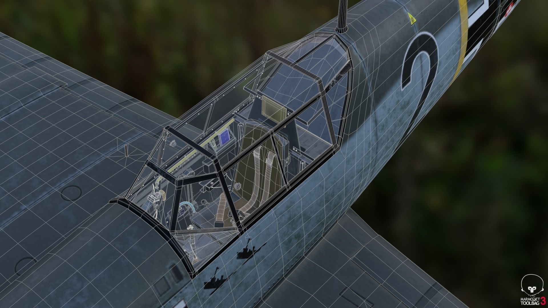 BF-109 E propeller plane 3D model_12