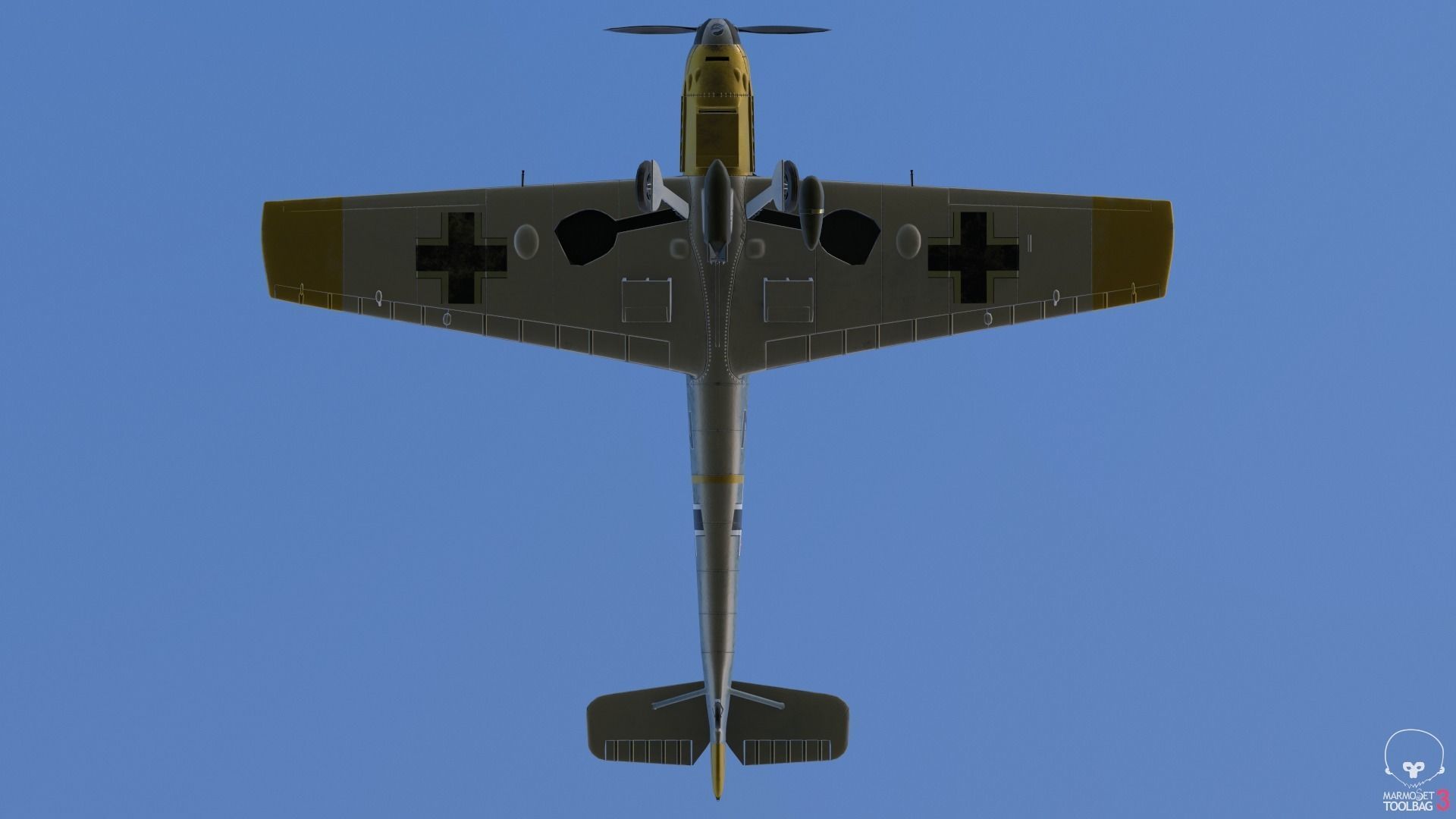 BF-109 E propeller plane 3D model_23