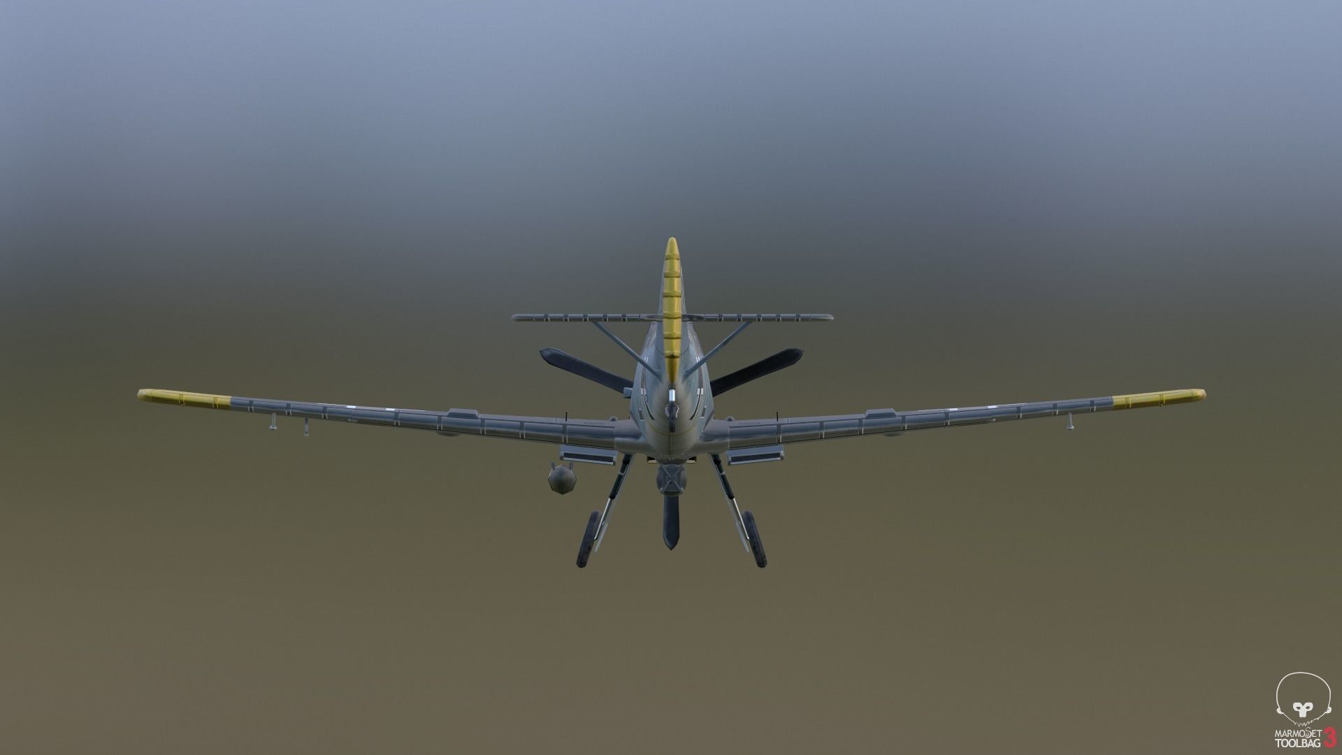 BF-109 E propeller plane 3D model_7