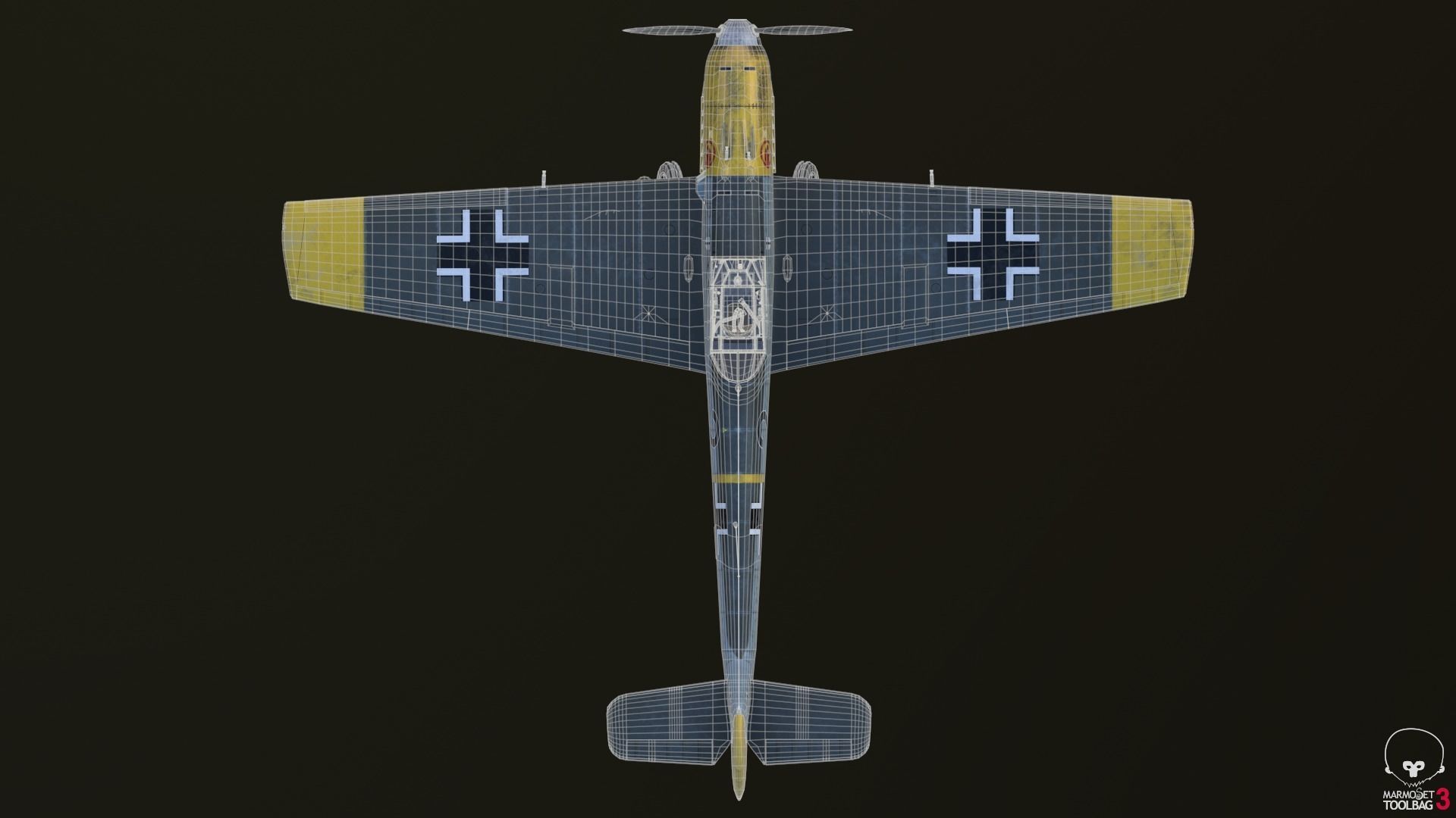 BF-109 E propeller plane 3D model_22