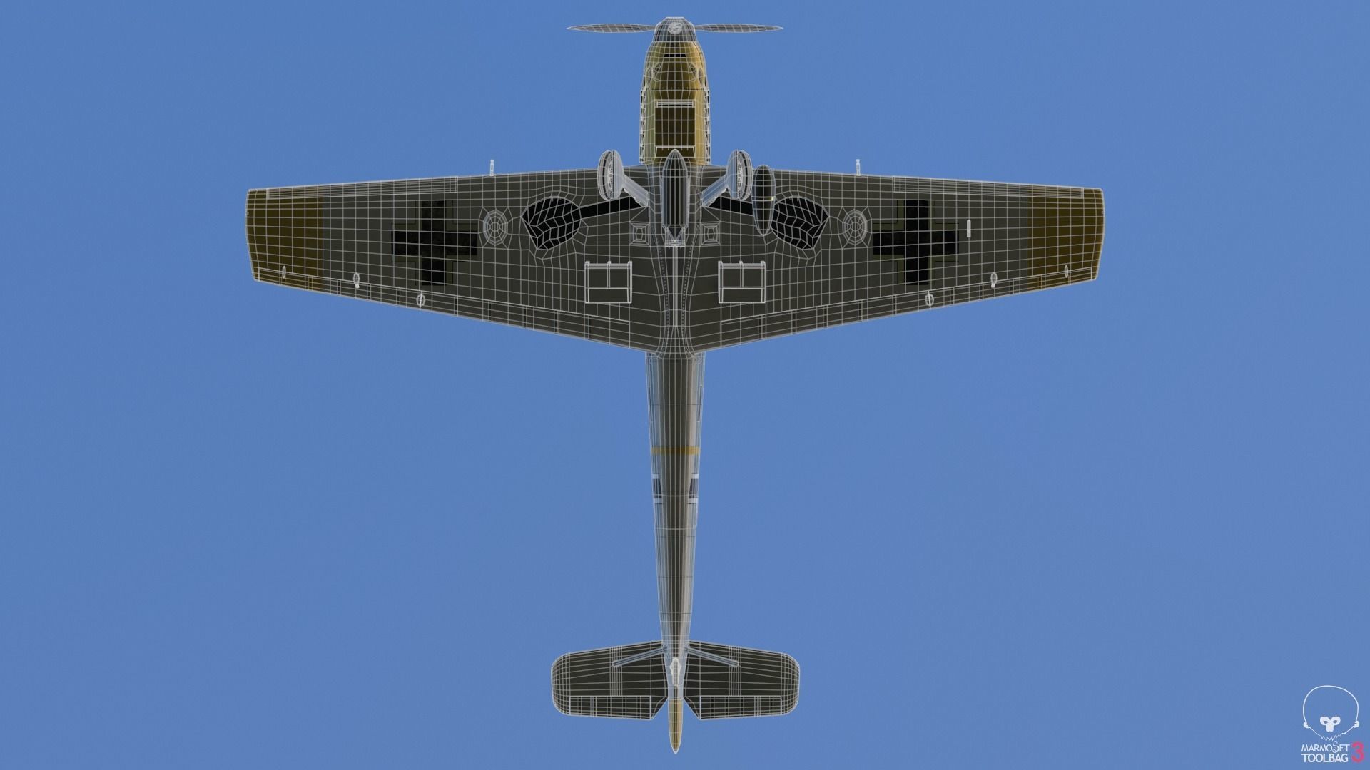 BF-109 E propeller plane 3D model_24