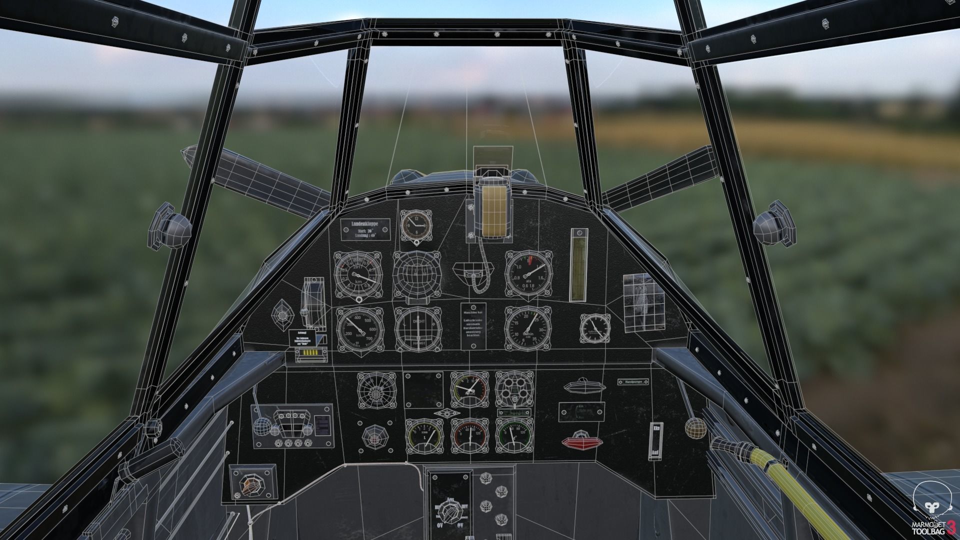 BF-109 E propeller plane 3D model_2