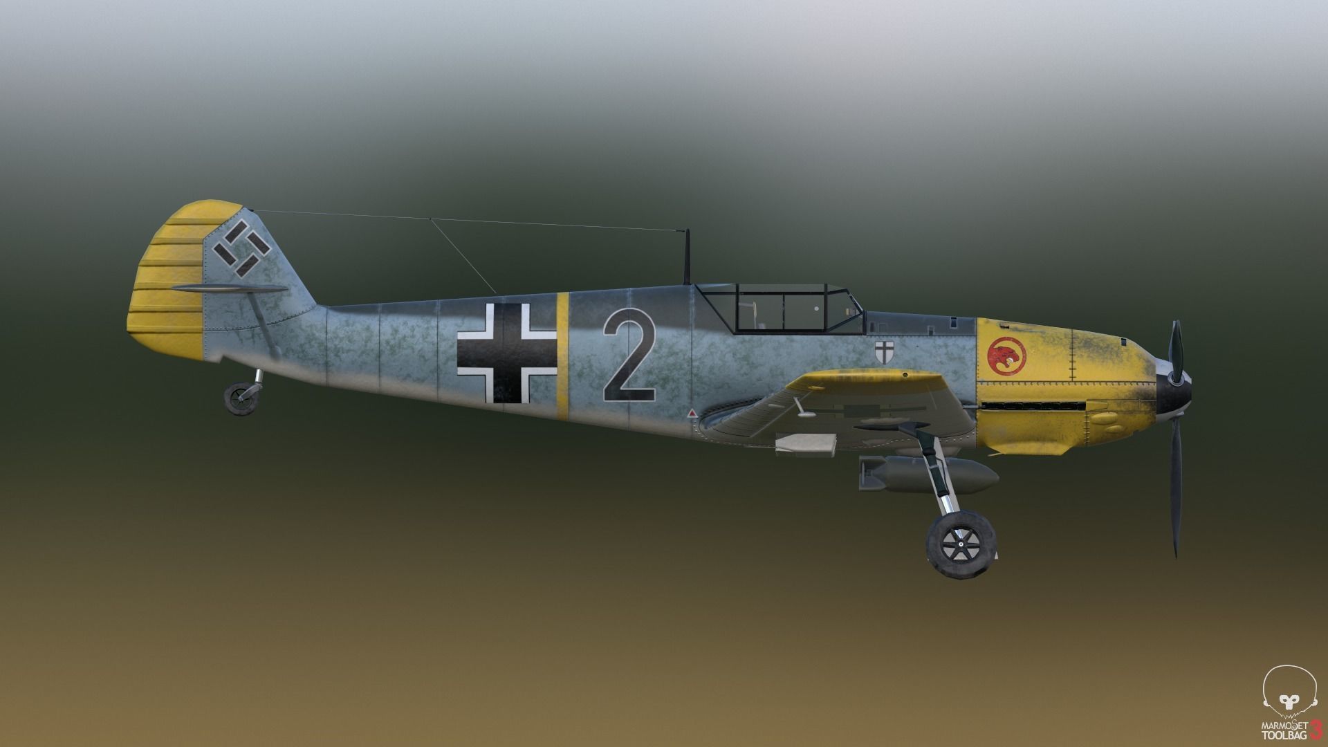 BF-109 E propeller plane 3D model_8