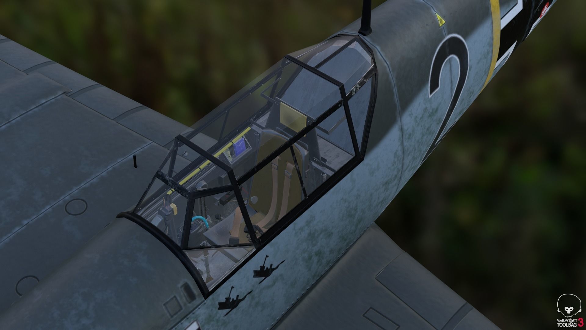 BF-109 E propeller plane 3D model_11