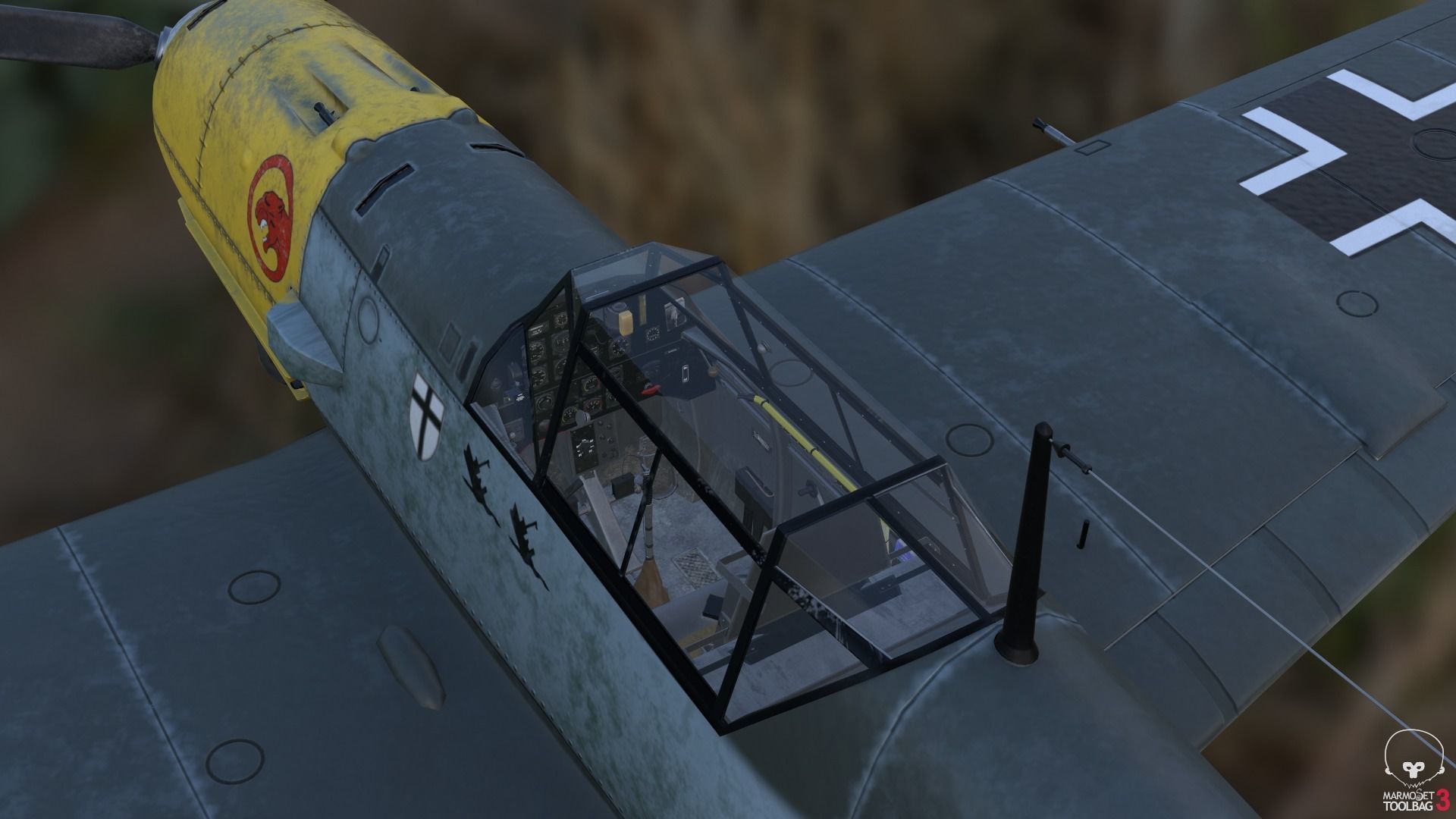 BF-109 E propeller plane 3D model_13