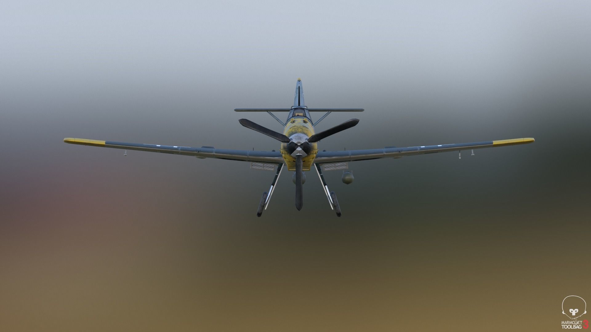 BF-109 E propeller plane 3D model_5